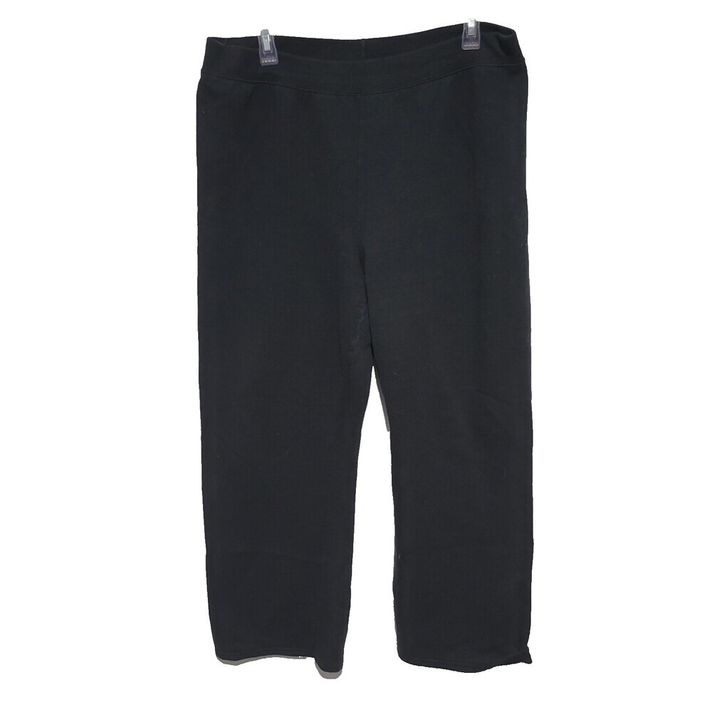 Hanes Sweatpants Large Women's Black Straight Pull On Cotton Jogger
